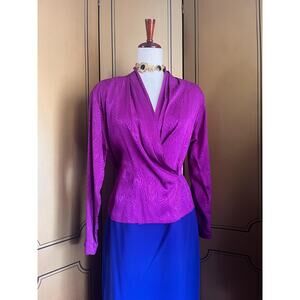 Vintage silk blouse in purple, size 8